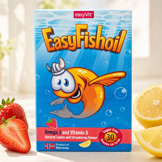 EasyFishoil Omega 3 & Vitamin D Kaugelees für Kinder, 30 Stück